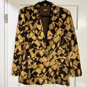 Yellow and Brown Fall Vibes Blazer